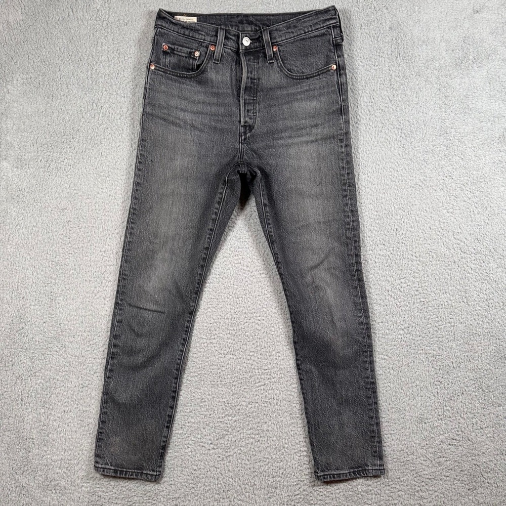 Levis 501s Skinny  Button Fly‎ BIG E Jeans Charcoal Gray Women 27x28